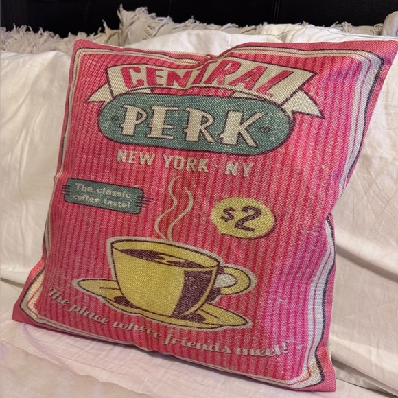 Central Perk Pink Throw Pillow - Picture 4 of 4